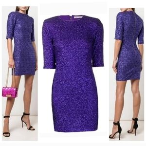 Alice + Olivia Inka Sequin Mock-Neck Mini Dress  size 0